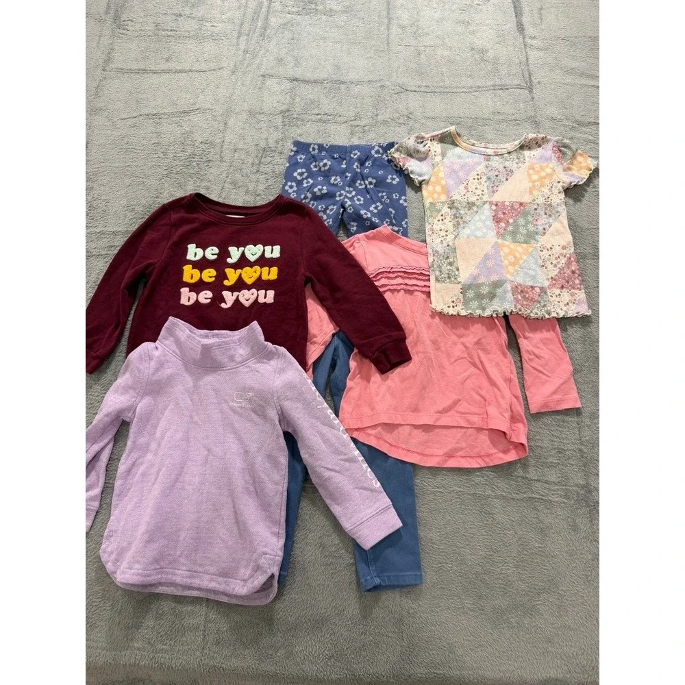 Girls 3T‎ Clothing Bundle 6pc Vineyard Vines Old Navy Garanimals Tops Leggings